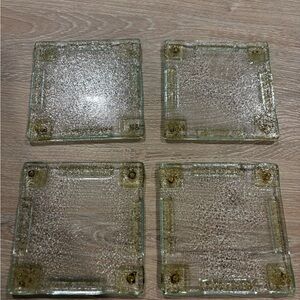 Set of Four Textured Glass Coasters